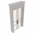 Modern Swing Door With White Frame Ribbed Glass And Brass Handles