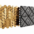 Honeycomb And Geometric Textured Wall Panels Design 3d model