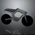Modern Minimalist Motorcycle With Silver Frame Black Seat And Blue Accents