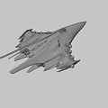 Futuristic Spaceship 3D Model With Sleek Design Multiple Engines And Weapon Turrets