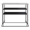 Modern Decorative Cabinet With Black Shelves And White Top Metal Frame