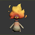 Adorable Household Decor Toy With Flame Head Red Eyes Melting Body And Dripping Details