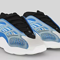Blue White Black Casual Sports Shoes With Breathable Mesh And Stripe Design
