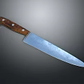 Sharp Kitchen Knife With Wooden Handle And Metal Blade For Daily Use