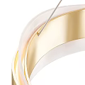 Modern Gold Twisted Ring Chandelier with Elegant Circular Design and Soft Lighting
