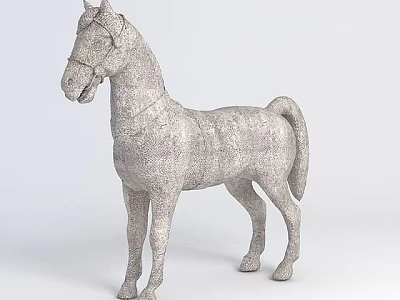 Tech Exhibition Hall Featuring Realistic Horse Sculpture As Main Exhibit 3d model