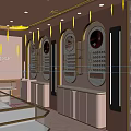 Luxury Jewelry Store Interior With Glass Display Cases And Exquisite Jewelry Displays