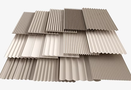 Modern wave board wainscots 3d model