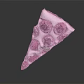 Delicious Triangular Dessert Slice with White Frosting Red Raspberries Green Mint Leaves and Powdered Sugar