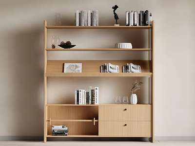 Log wind bookshelf 3d model