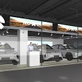 Modern NIO Car Mall Showroom With Display Cars Staff Lighting And Screens