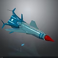 Blue Space Shuttle Model With Red Tip Silver And Blue Stripes Streamlined Design