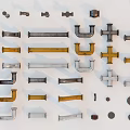 Industrial Equipment Various Metal Parts With Different Shapes And Sizes