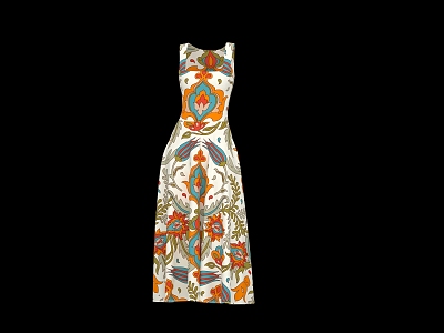 Ladies pattern dress 3d model