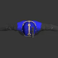 Blue And Gray Functional Outfit With Reflective Details Helmet Visor And Crossbody Bag