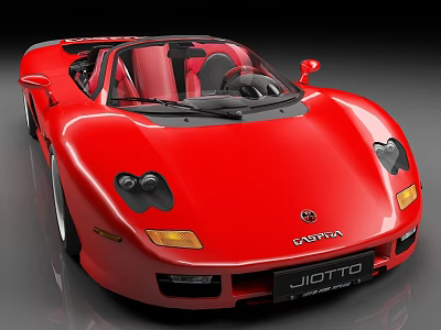 Red Convertible Sports Car Showcasing Sleek Exterior Design 3d model