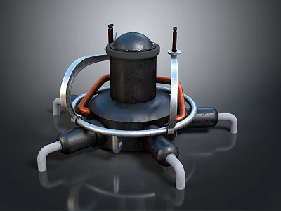 Modern Light Fixture Combination Featuring Black Metal Structure Orange Details And White Tubes Design 3d model