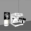 Modern Kitchen Coffee Machine With Steam And Green Herbs On Countertop