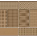 Decorative Wooden Room Dividers With Various Perforated Grid Patterns For Interior Decor 3d model