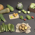 Modern Vegetable Combination 3d model