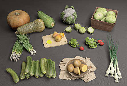 Modern Vegetable Combination 3d model