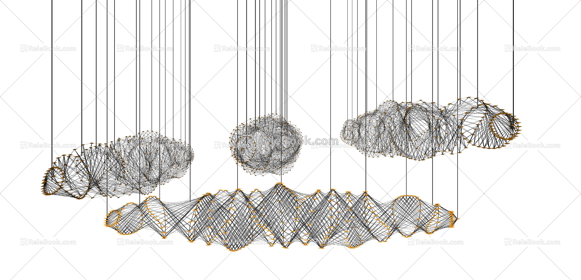 Modern Chandelier Metal Mesh Decorative Chandelier 3d model