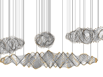 Modern Chandelier Metal Mesh Decorative Chandelier 3d model