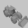 Yellow Heavy Duty Construction Loader With Large Tires And Front Bucket