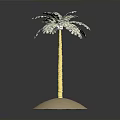 Decorative Palm Tree With Golden Trunk And Green Leaves On Sandy Base