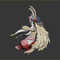 Rabbit Like Creature Character With Bunny Ears Long Hair Pink And White Outfit Arms Outstretched