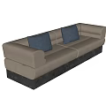 Multi-person sofa pillow back sofa 3d model