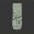 Green Armored Military Vehicle With Six Wheels Antennas And Weapon Systems