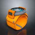Functional Orange Wristband With Circular Dial And Grey Accents For Daily Use