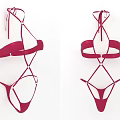 Fashionable Red Two Piece Bikini Set With Crisscross Straps Swimwear Design