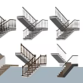 Modern Staircase Designs With Wooden Railings White Dark Steps And Geometric Structures