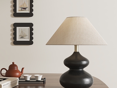 New Chinese Style Retro Table Lamp 3d model