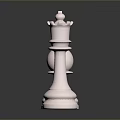 Three Shiny Metallic Chess Pieces With Elegant Reflective Polished Surfaces
