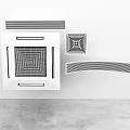 Modern Air Conditioner Vents Design With Square And Striped Grilles For Interior Walls