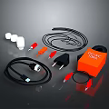Electronic Accessories Kit Including Cables Plugs DCAC Adapter And Connectors 3d model
