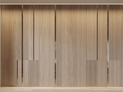 Modern wood veneer modeling background wall decorative wall panel model