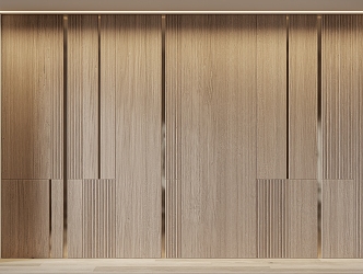 Modern wood veneer modeling background wall decorative wall panel 3d model