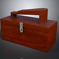 Wooden Hardware Toolbox With Metal Latch And Rectangular Design For Storage 3d model