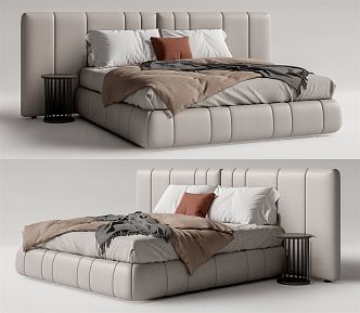 Modern Double Bed 3d model