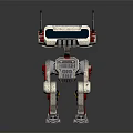 Robot Character With Antenna Blue White Red Color And Mechanical Legs