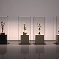 Modern Glass Display Cabinets with Pedestals for Decorative Art Pieces