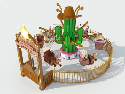 Cowboy is very busy bouncing machine amusement equipment 3d model