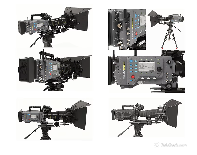 Professional Digital Camera Equipment With Tripod And Control Panel 3d model 