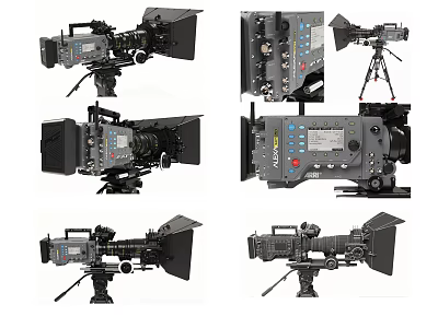 Professional Digital Camera Equipment With Tripod And Control Panel 3d model