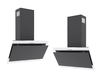 Modern Kitchen Appliances Featuring Sleek Black Range Hoods With Stylish Design 3d model
