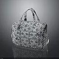 Fashionable Blue And White Floral Pattern Handbag With Sturdy Handles For Daily Use